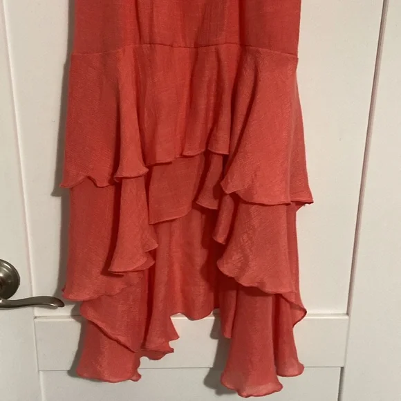 New Poetry Coral Strapless Dress w/Belt SZ MED - Picture 2 of 9